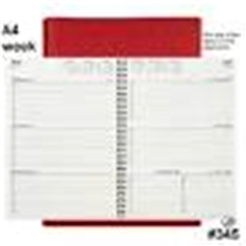 Collins Vanessa Diary A4 Short Week to View 1HR Red